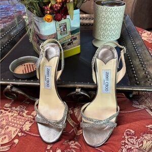 Jimmy Choo Metallic Strappy Heels